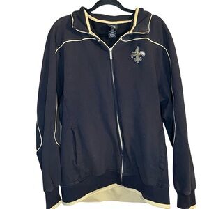 NFL Reebok New Orleans Saints  Men’s Full-Zip Jacket Black Size Medium
